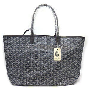 Goyardine Saint Louis Tote Bag Gray Canvas Chevroche Calfskin